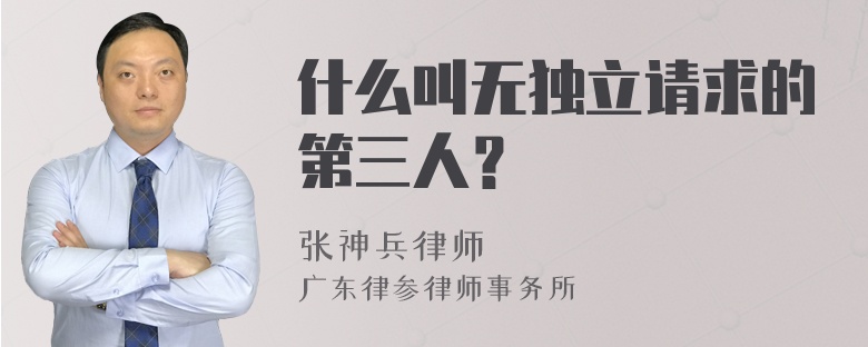 什么叫无独立请求的第三人？