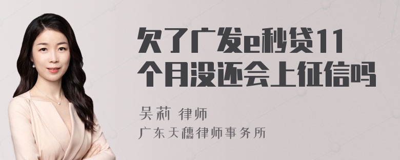 欠了广发e秒贷11个月没还会上征信吗