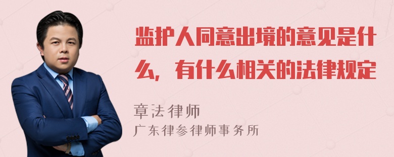 监护人同意出境的意见是什么，有什么相关的法律规定