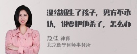 没结婚生了孩子，男方不承认，说要把他杀了，怎么办