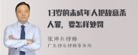 13岁的未成年人犯故意杀人罪，要怎样处罚