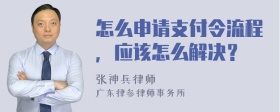 怎么申请支付令流程，应该怎么解决？