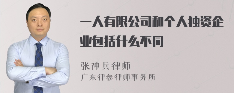 一人有限公司和个人独资企业包括什么不同