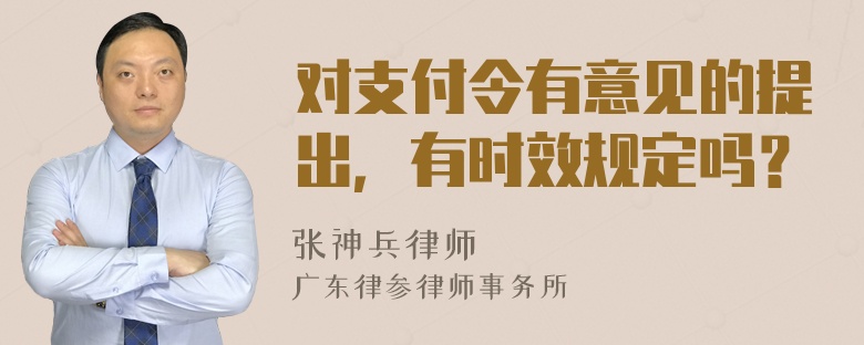 对支付令有意见的提出，有时效规定吗？