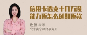 信用卡透支十几万没能力还怎么延期还款