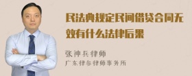 民法典规定民间借贷合同无效有什么法律后果