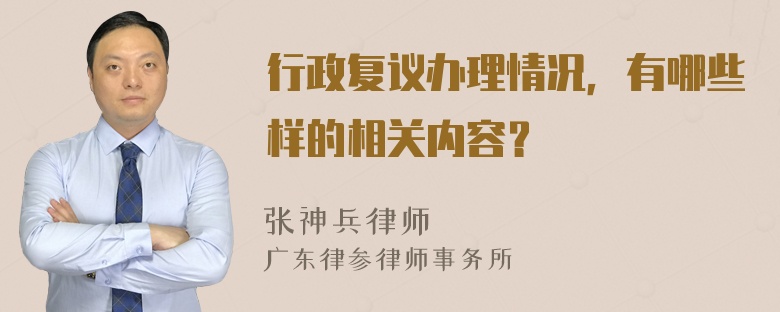 行政复议办理情况，有哪些样的相关内容？