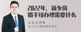 2022年，新乡离婚手续办理需要什么