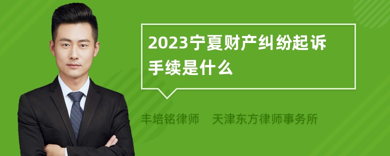 2023宁夏财产纠纷起诉手续是什么