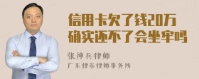 信用卡欠了钱20万确实还不了会坐牢吗