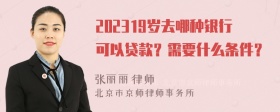 202319岁去哪种银行可以贷款？需要什么条件？