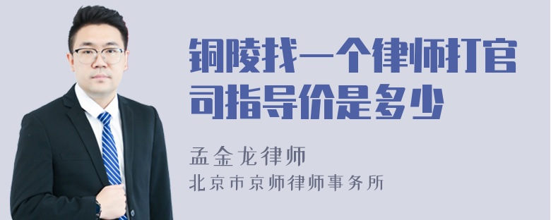 铜陵找一个律师打官司指导价是多少