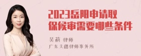 2023岳阳申请取保候审需要哪些条件