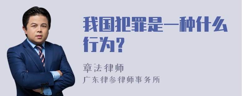 我国犯罪是一种什么行为？