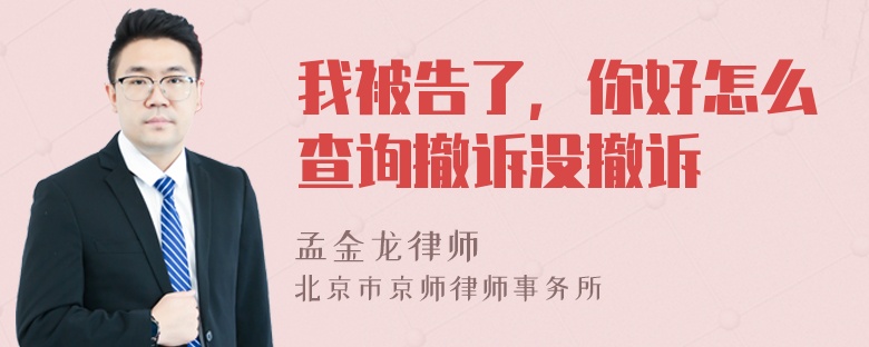 我被告了，你好怎么查询撤诉没撤诉