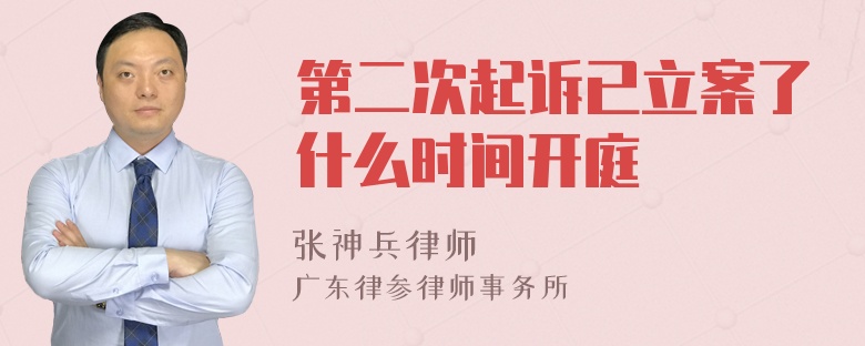 第二次起诉已立案了什么时间开庭