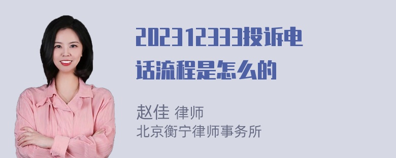 202312333投诉电话流程是怎么的