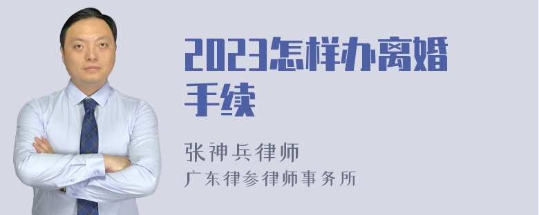 2023怎样办离婚手续