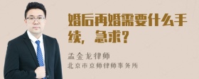 婚后再婚需要什么手续，急求？