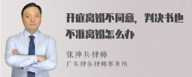 开庭离婚不同意，判决书也不准离婚怎么办