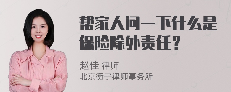 帮家人问一下什么是保险除外责任？