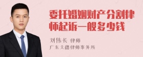 委托婚姻财产分割律师起诉一般多少钱