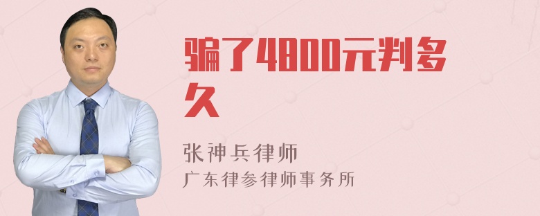 骗了4800元判多久