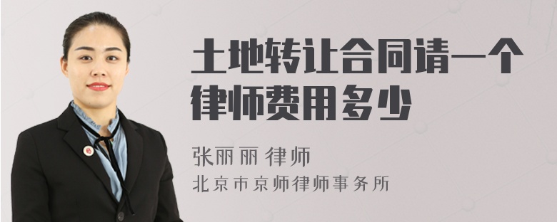 土地转让合同请一个律师费用多少
