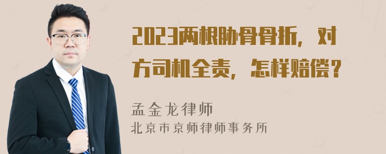 2023两根胁骨骨折，对方司机全责，怎样赔偿？