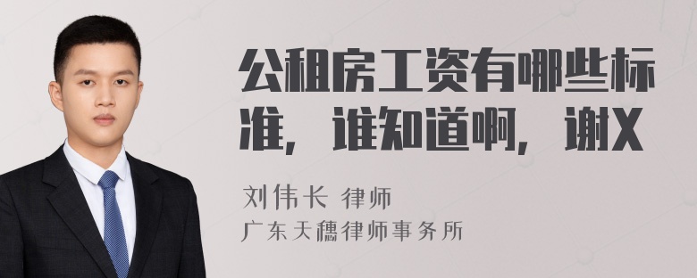 公租房工资有哪些标准，谁知道啊，谢X