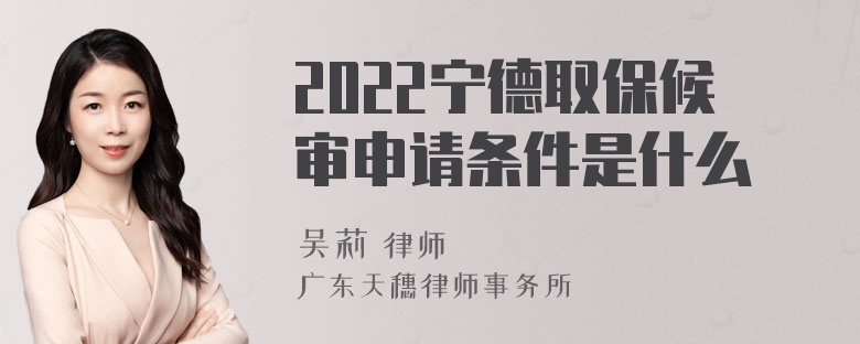 2022宁德取保候审申请条件是什么