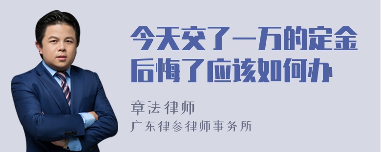 今天交了一万的定金后悔了应该如何办