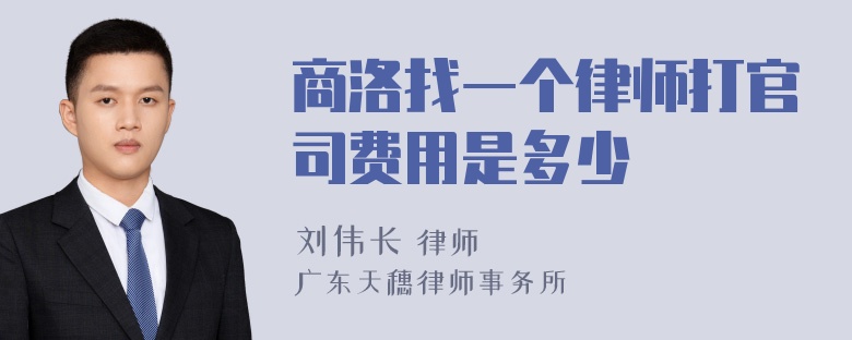 商洛找一个律师打官司费用是多少