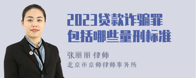 2023贷款诈骗罪包括哪些量刑标准