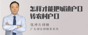 怎样才能把城镇户口转农村户口