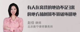 有人在离我的地边不足3米的地方植树算不算破坏耕地