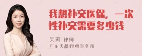 我想补交医保，一次性补交需耍多少钱