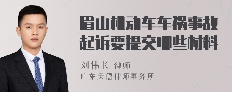 眉山机动车车祸事故起诉要提交哪些材料