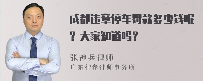 成都违章停车罚款多少钱呢？大家知道吗？