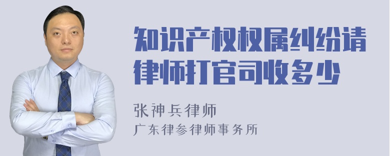 知识产权权属纠纷请律师打官司收多少