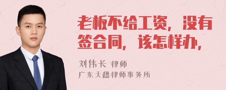 老板不给工资，没有签合同，该怎样办，