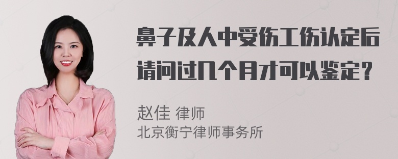 鼻子及人中受伤工伤认定后请问过几个月才可以鉴定？