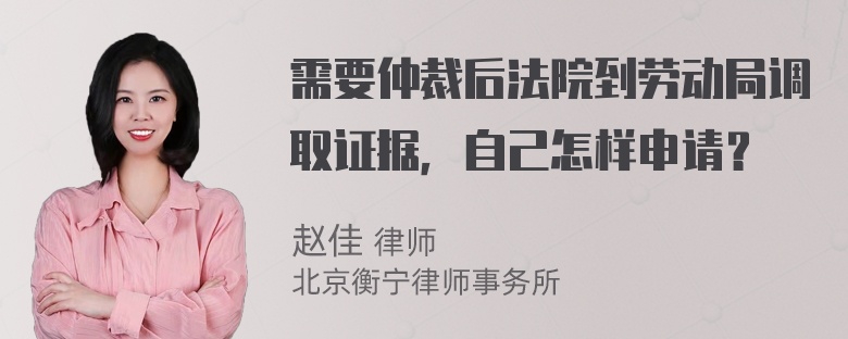 需要仲裁后法院到劳动局调取证据，自己怎样申请？