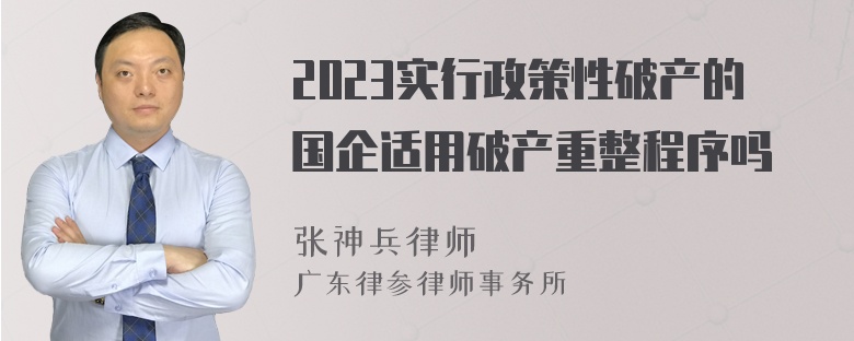 2023实行政策性破产的国企适用破产重整程序吗