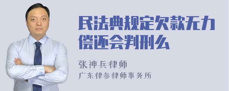 民法典规定欠款无力偿还会判刑么