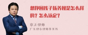 想挣回孩子抚养权是怎么样的？怎么认定？