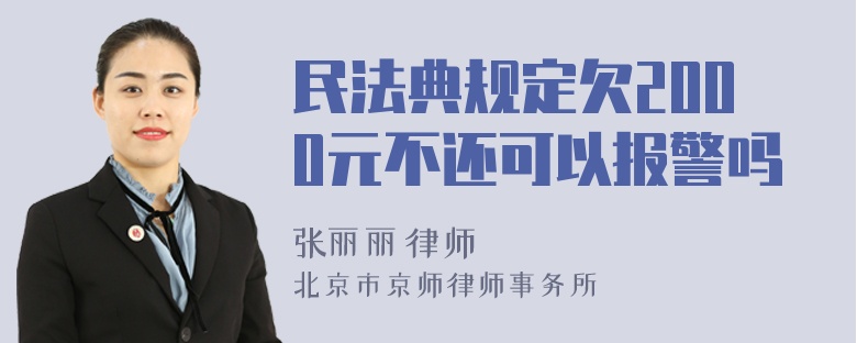 民法典规定欠2000元不还可以报警吗