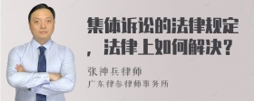 集体诉讼的法律规定，法律上如何解决？