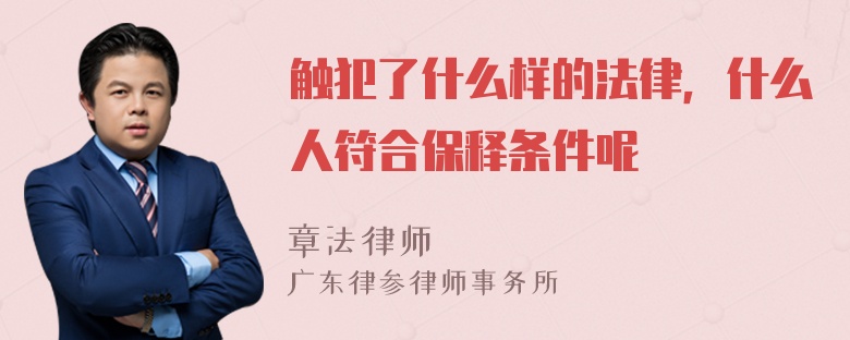 触犯了什么样的法律，什么人符合保释条件呢