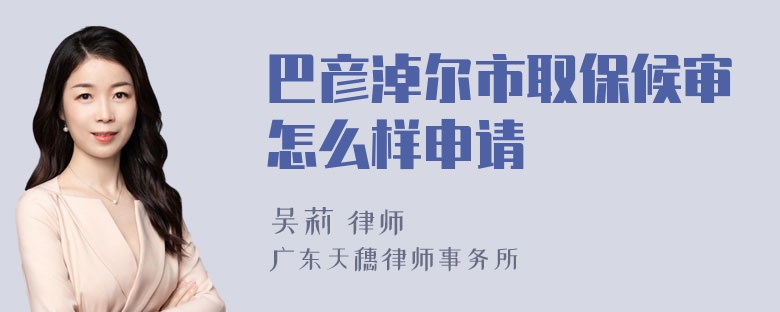 巴彦淖尔市取保候审怎么样申请